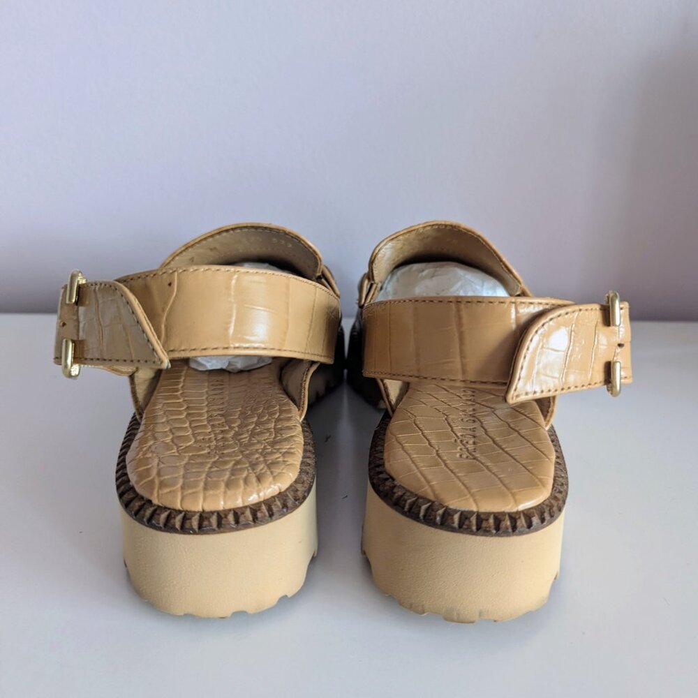 Freda Salvador Juana Slingback Lug Sole Loafers Quince Croc Size 7 New Box $425 - Picture 8 of 13
